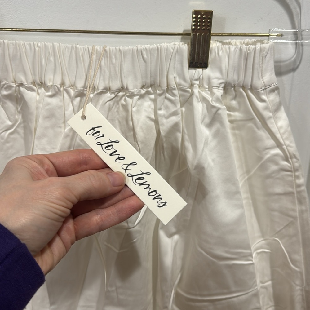 *NEW* FOR LOVE & LEMONS CLEMENTINE MIDI POPLIN SKIRT SMALL WHITE - Picture 5 of 8